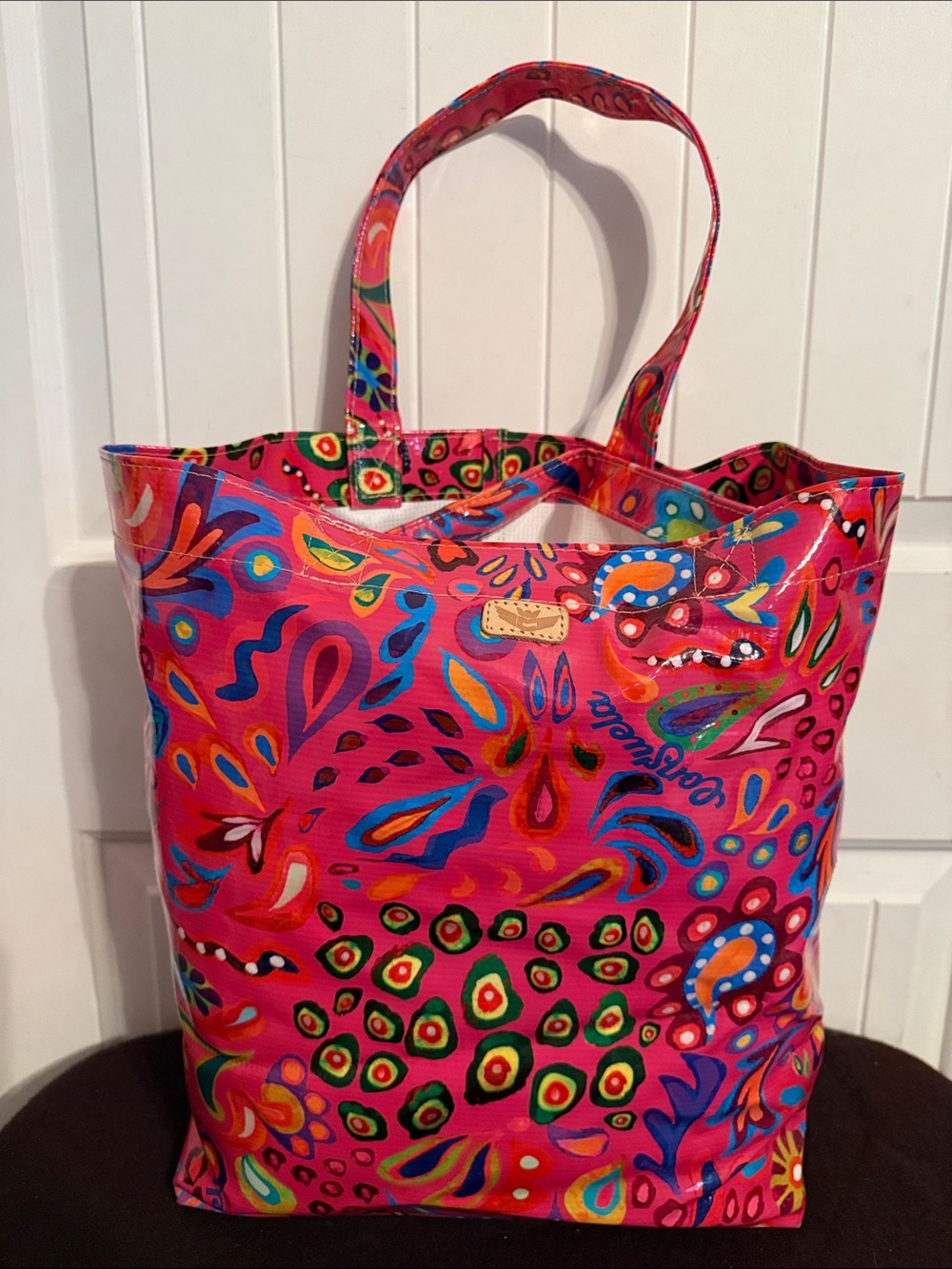 Consuela Bright Pink Multicolor Paisley Tote